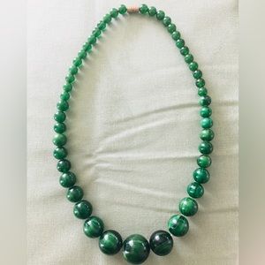 Bakelite Vintage Marble Green Necklace